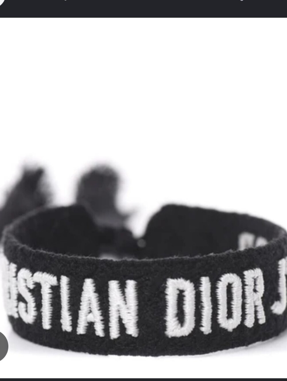 Dior Black and White Woven Logo Bracelet